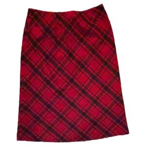 Vintage Women’s Kate Hill Buffalo Plaid Skirt Kilt Sz 18W 100% Pure Wool Tartan